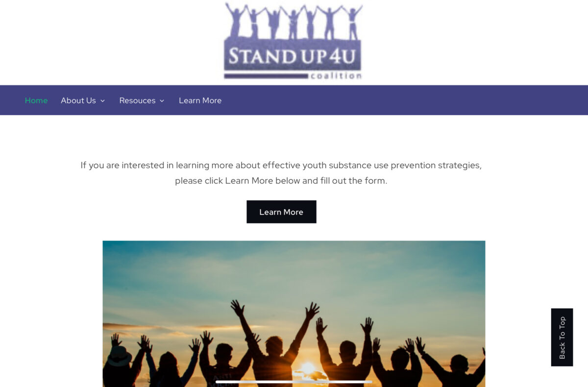 Standup4u.org homepage 